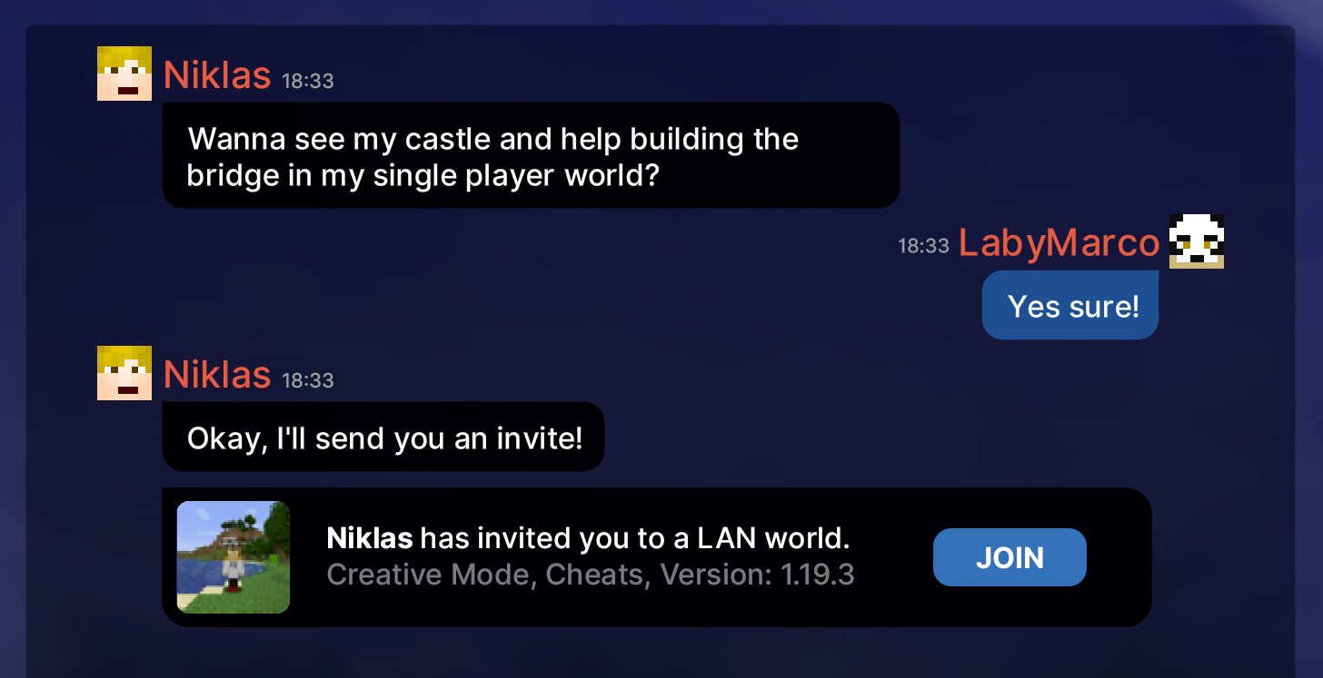 Invite your friends to a singleplayer world